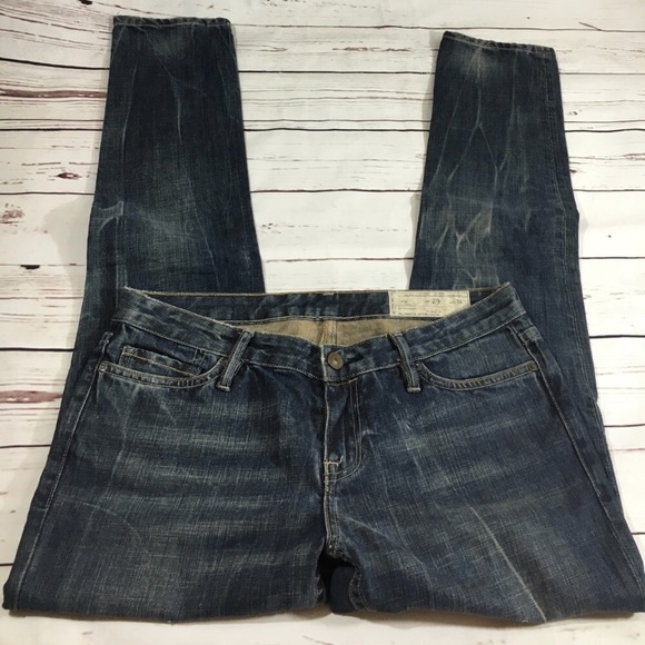 All Saints Distressed Skinny Jeans peyote pipe - Picture 2 of 8